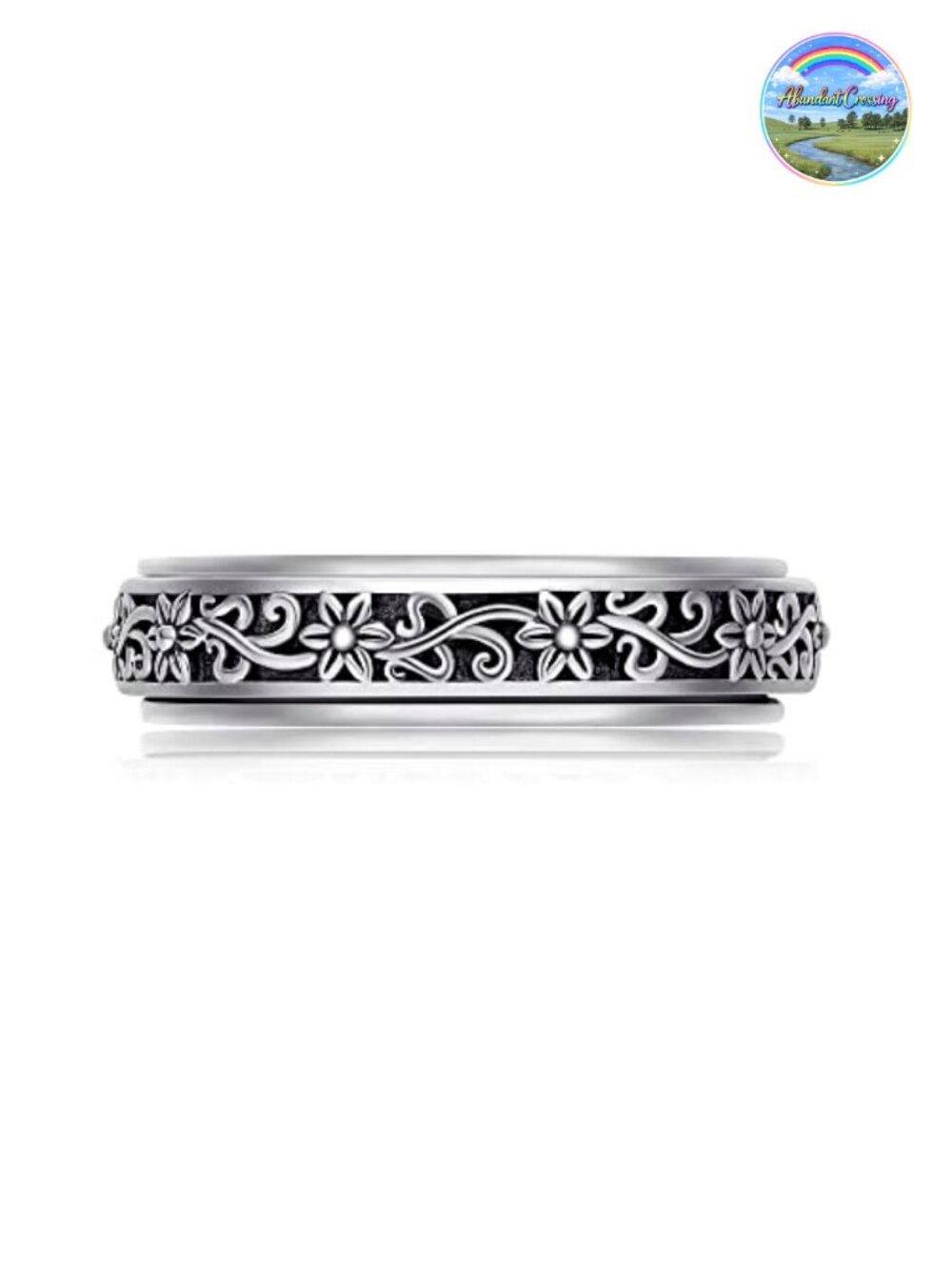 925 Sterling Silver Spinner Fidget Ring for Women Celtic Knot Sunflower Daisy